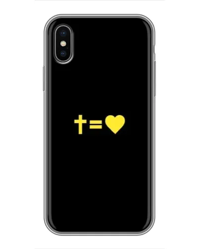 Чехол для iPhone X с картинкой «Сердце и Крест»