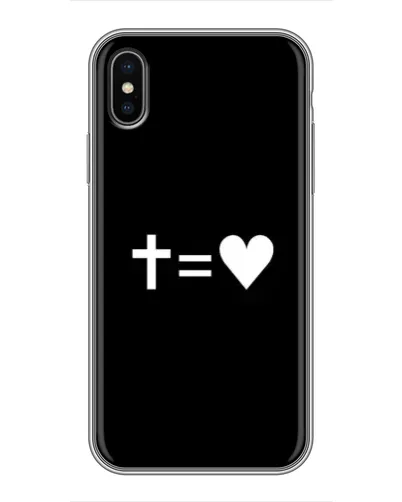 Чехол для iPhone X с картинкой «Крест и Сердце»