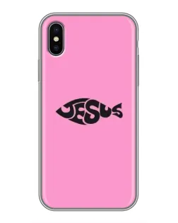 Чехол для iPhone X с картинкой «Розовый символ  Jesus»