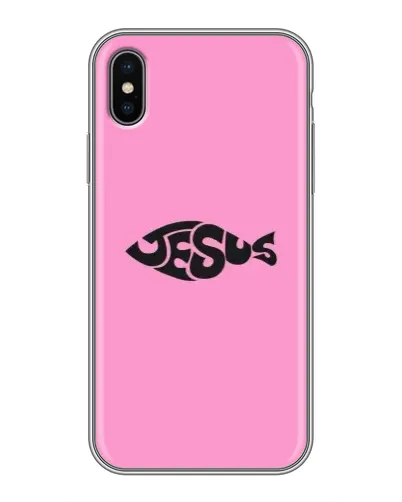 Чехол для iPhone X с картинкой «Розовый символ  Jesus»