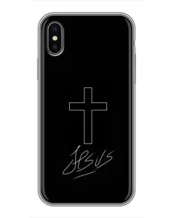Чохол для iPhone X з картинкою «Графічний хрест Jesus»