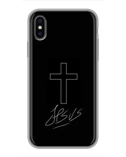 Чехол для iPhone X с картинкой «Графический крест Jesus» Чехол для iPhone X с картинкой «Графический крест Jesus»