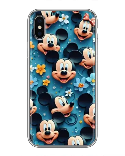 Чохол для iPhone X з картинкою «Паттерн Міккі та Мінні»