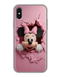 Чохол для iPhone X з картинкою «Мінні крізь стіну»