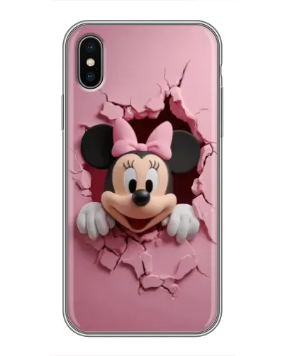 Чохол для iPhone X з картинкою «Мінні крізь стіну»