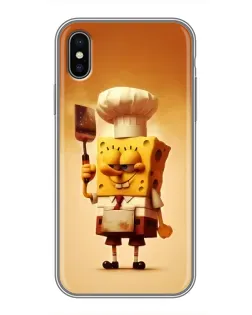 Чохол для iPhone X з картинкою «Губка Боб кухар»