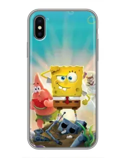 Чохол для iPhone X з картинкою «Спанч Боб переможець»