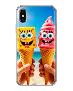Чохол для iPhone X з картинкою «Спанч Боб морозиво»