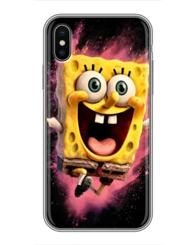Чохол для iPhone X з картинкою «Вибуховий Спанч Боб»