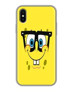 Чохол для iPhone X з картинкою «Мінімалістичний Спанч Боб»