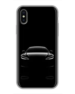 Чохол для iPhone X з картинкою «Силует Tesla Night»