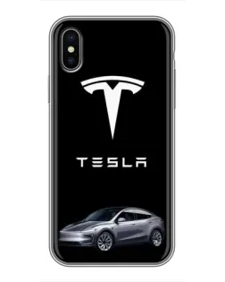 Чохол для iPhone X з картинкою «Tesla Model Y»