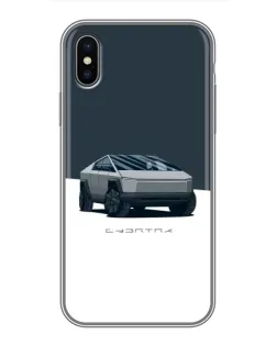 Чохол для iPhone X з картинкою «Сріблястий Cybertruck Tesla»
