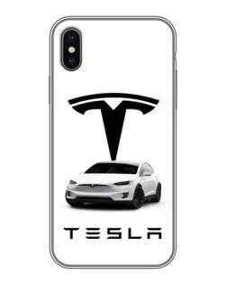 Чохол для iPhone X з картинкою «Tesla White Style»