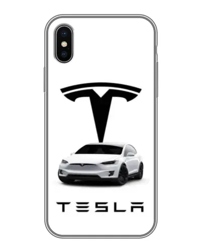 Чохол для iPhone X з картинкою «Tesla White Style»
