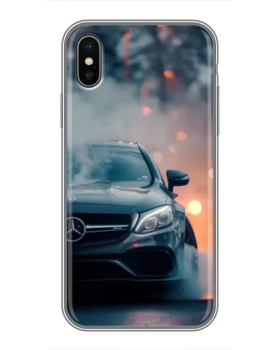 Чохол для iPhone X з картинкою «Mercedes — нічне місто»