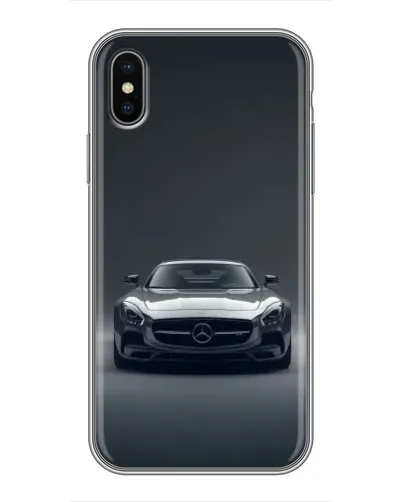Чохол для iPhone X з картинкою «Mercedes на чорному»