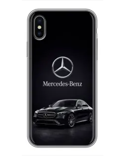 Чохол для iPhone X з картинкою «Mercedes — решітка радіатора»