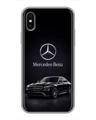 Чохол для iPhone X з картинкою «Mercedes — решітка радіатора»