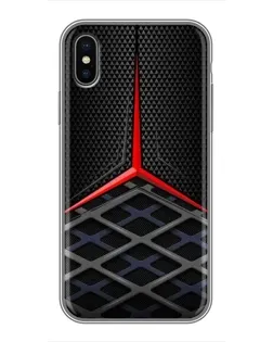 Чохол для iPhone X з картинкою «Mercedes Carbon Grid»