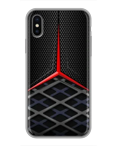 Чохол для iPhone X з картинкою «Mercedes Carbon Grid»