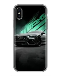 Чохол для iPhone X з картинкою «Темний Mercedes AMG»