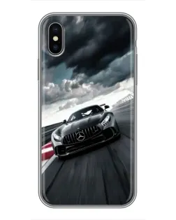 Чохол для iPhone X з картинкою «Гоночний Mercedes AMG»