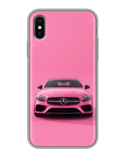 Чохол для iPhone X з картинкою «Рожевий Mercedes AMG»
