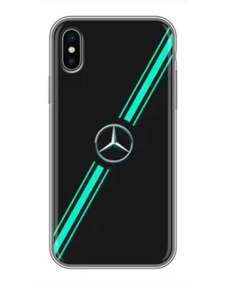 Чехол для iPhone X с картинкой «Спортивные линии Mercedes»