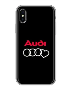 Чохол для iPhone X з картинкою «Логотип Audi Heart»