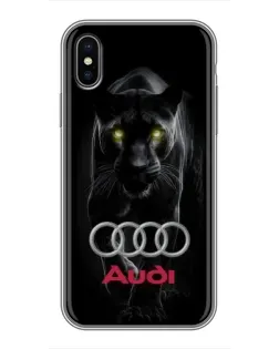Чохол для iPhone X з картинкою «Пантера та Audi»