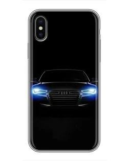 Чохол для iPhone X з картинкою «Audi в неоні»