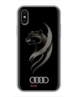 Чохол для iPhone X з картинкою «Графіка — пантера та Audi»