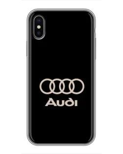 Чохол для iPhone X з картинкою «Audi — золотий логотип»