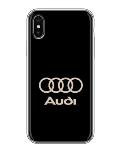 Чохол для iPhone X з картинкою «Audi — золотий логотип»