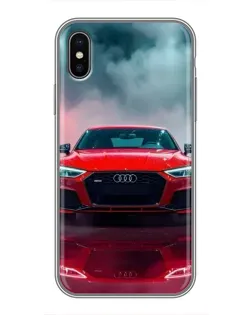 Чохол для iPhone X з картинкою «Audi RS — червоний стиль»