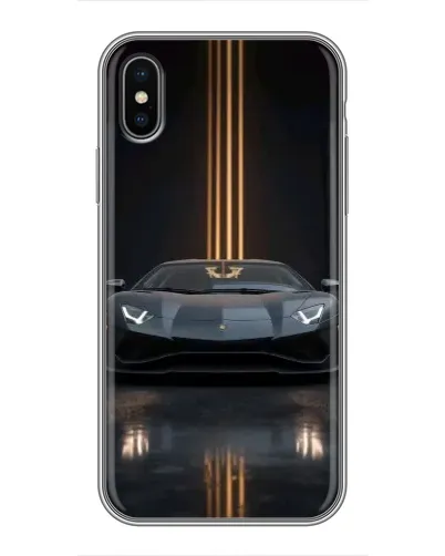 Чохол для iPhone X з картинкою «Lamborghini золоті лінії»