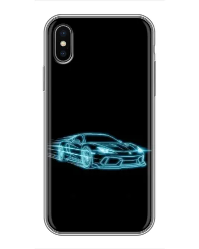 Чохол для iPhone X з картинкою «Неоновий контур Lamborghini»