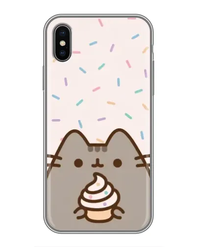 Чохол для iPhone X з картинкою «Пушин з кексом»