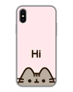 Чохол для iPhone X з картинкою «Пушин каже Hi»