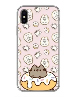 Чохол для iPhone X з картинкою «Пушин на пончику»