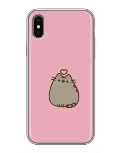 Чохол для iPhone X з картинкою «Pusheen серце»
