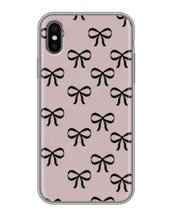 Чохол для iPhone X з картинкою «Чорні бантики»