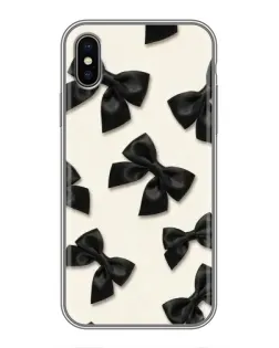 Чохол для iPhone X з картинкою «Чорні бантики»
