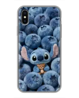 Чехол для iPhone X с картинкой «Стич и голубика»
