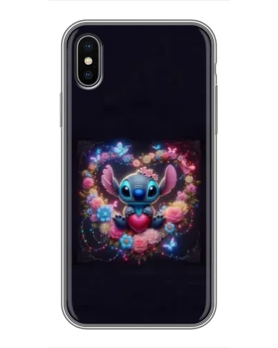 Чехол для iPhone X с картинкой «Stitch в цветах» Чехол для iPhone X с картинкой «Stitch в цветах»