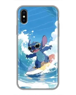 Чехол для iPhone X с картинкой «Стич на волне»