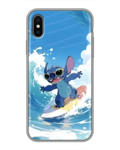 Чехол для iPhone X с картинкой «Стич на волне» Чехол для iPhone X с картинкой «Стич на волне»