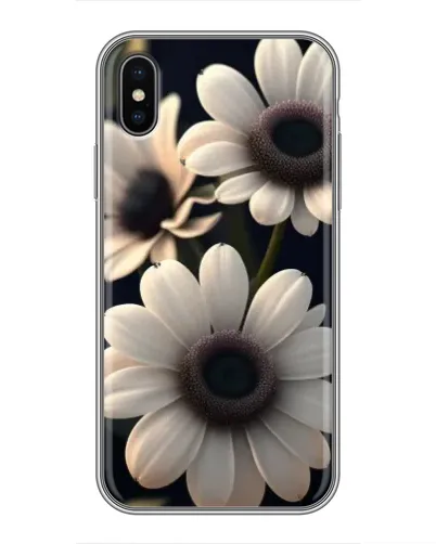 Чохол для iPhone X з картинкою «Білі маргаритки макро»