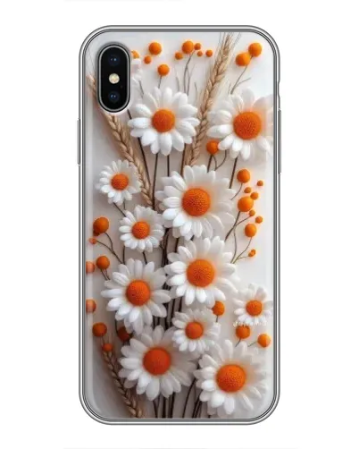 Чохол для iPhone X з картинкою «Білі сухоцвіти»